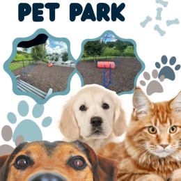 a poster with a cat and dogs on it