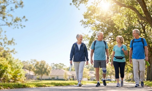 a group of people walking together